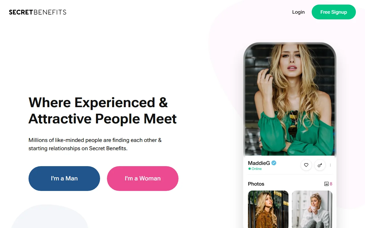 Screenshot: Secretbenefits Screenshot of Secretbenefits